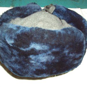 Ushanka Russian Blue Fur and Felt Hat, Cap